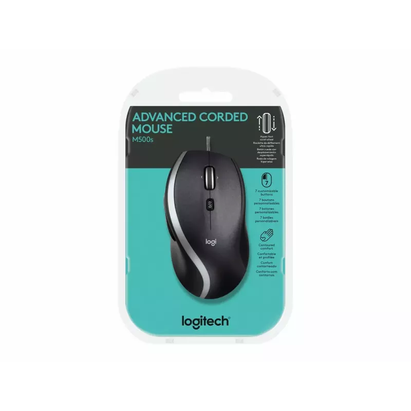 LOGITECH Advanced Kabelmaus M500s USB Schwarz