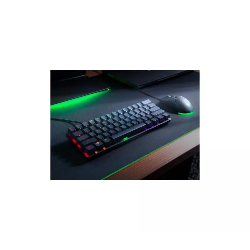 Mechanische Gaming-Tastatur Razer Huntsman Mini, Mini-Formfaktor, QWERTY US International, Optische Schalter, Kabelgebunden USB, Schwarz