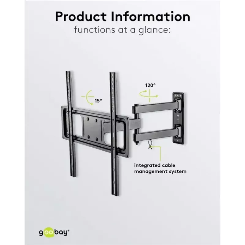 Goobay TV-Wandhalterung Basic FULLMOTION M 35 kg 32-55 Zoll