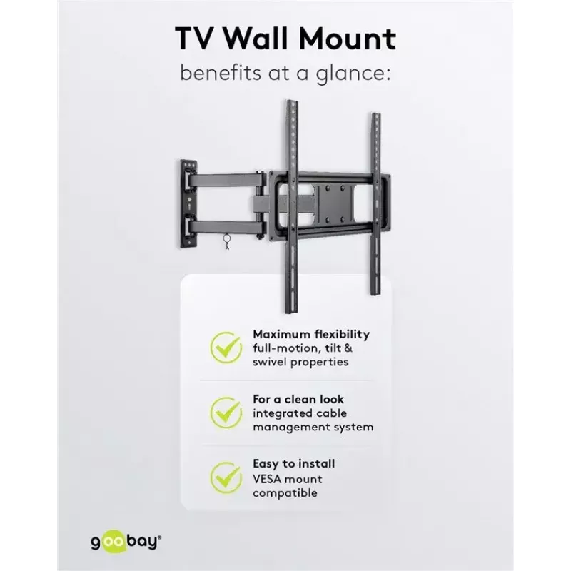 Goobay TV-Wandhalterung Basic FULLMOTION M 35 kg 32-55 Zoll