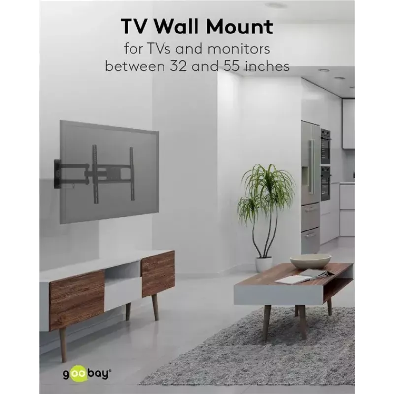 Goobay TV-Wandhalterung Basic FULLMOTION M 35 kg 32-55 Zoll