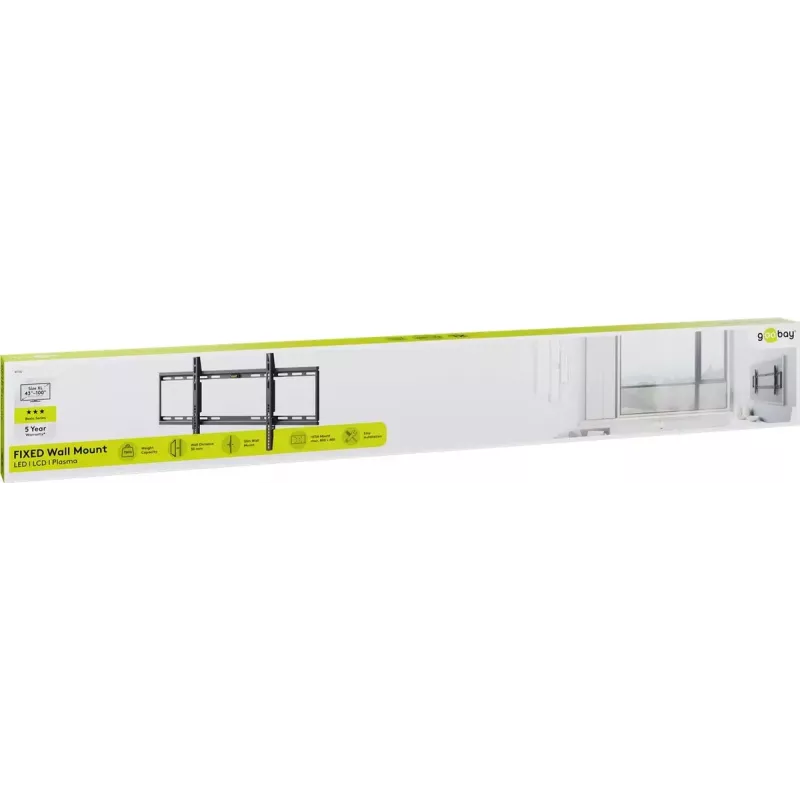 Goobay TV-Wandhalterung Basic FIXED XL Maximale Tragfähigkeit 75 kg