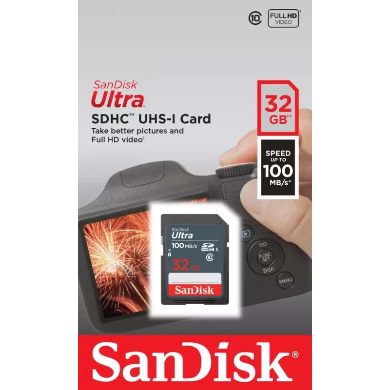 WESTERN DIGITAL SanDisk Ultra 32GB SDHC Speicherkarte 100 MB/s (SDSDUNR-032G-GN3IN)
