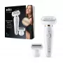 Epilator BRAUN Silk-epil 9 Flex SES9002 — 40 Minuten Laufzeit, Nass & Trocken, 40 Pinzetten, 2 Geschwindigkeiten, Weiß/Gold