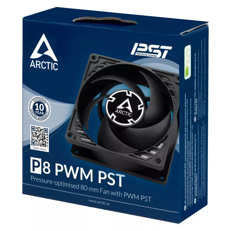 ARCTIC P8 PWM PST - Druckoptimierter 80-mm-Lüfter mit PWM PST