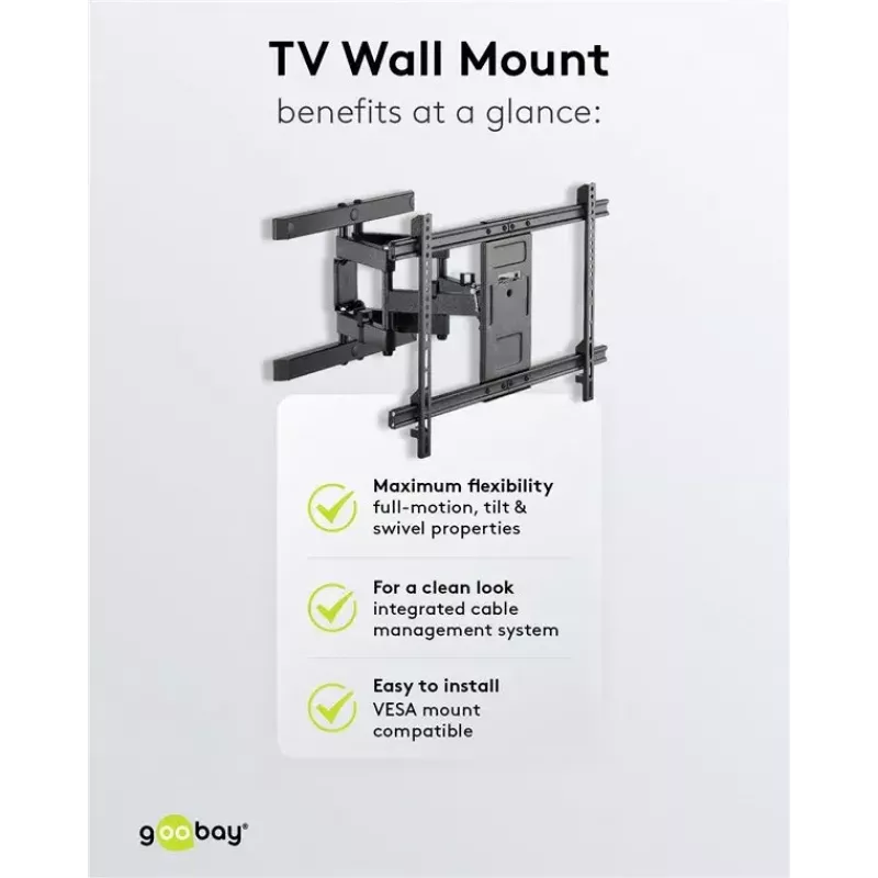Goobay TV-Wandhalterung Pro FULLMOTION (L) 60 kg 37–70 Zoll