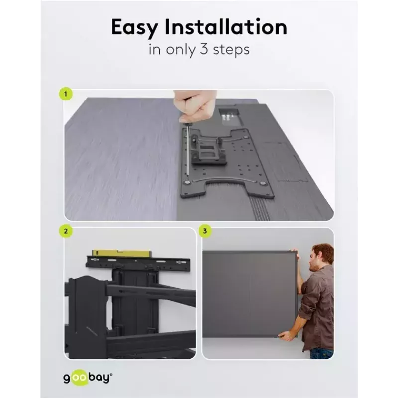 Goobay TV-Wandhalterung Pro FULLMOTION (L) 60 kg 37–70 Zoll