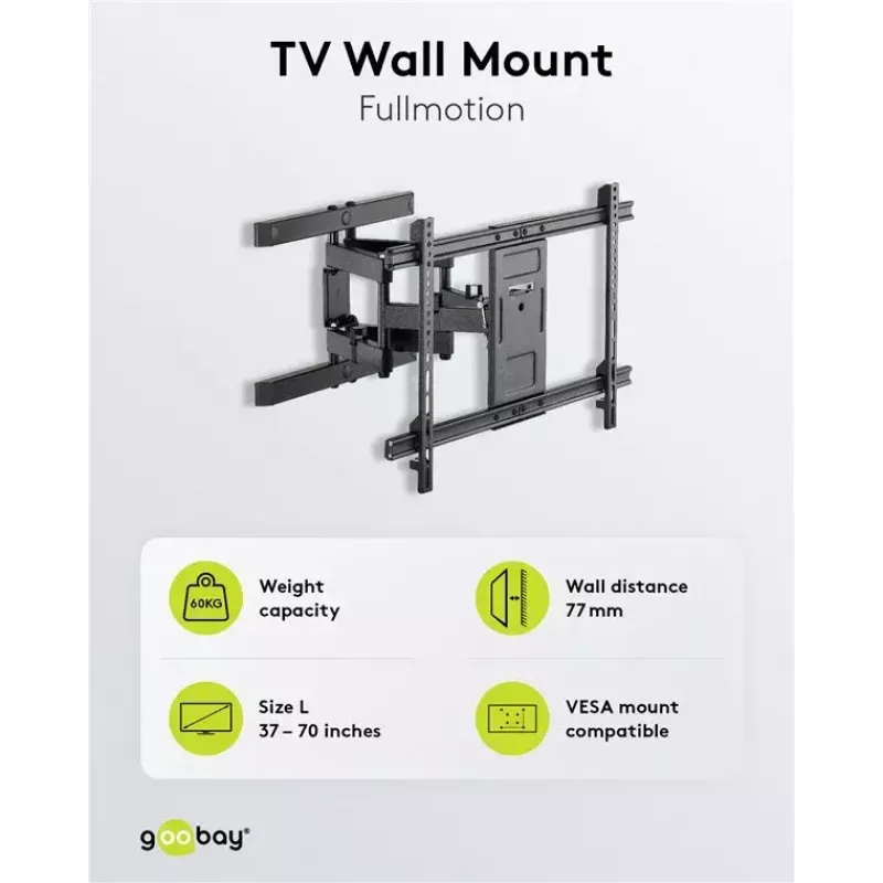 Goobay TV-Wandhalterung Pro FULLMOTION (L) 60 kg 37–70 Zoll