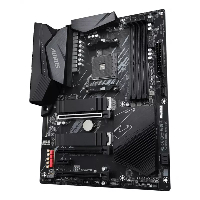 Mainboard GIGABYTE B550 AORUS ELITE AX V2 ATX, AMD B550, Socket AM4, DDR4, 4 DIMM, Wi‑Fi 6E, 2.5Gb LAN
