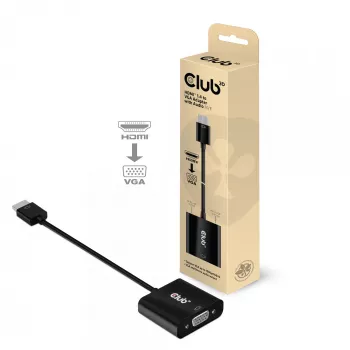 CLUB3D CAC-1302 Videokabeladapter 0,5 m HDMI Typ A (Standard) VGA (D-Sub) Schwarz