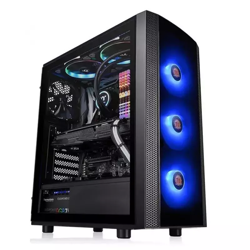 PC-Gehäuse Thermaltake Versa J25 TG RGB Midi Tower Schwarz