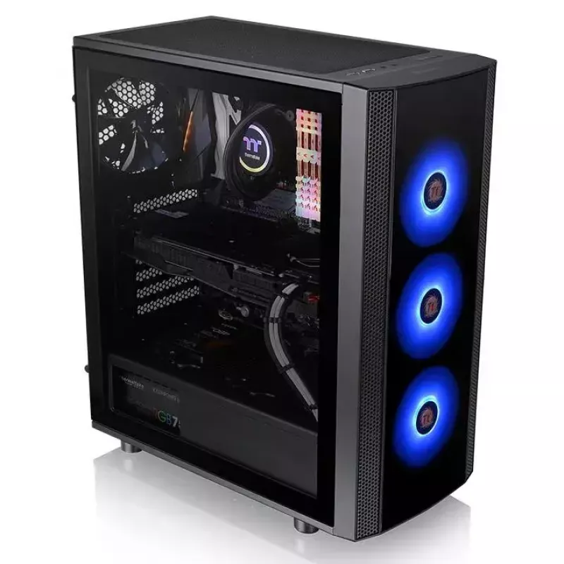 PC-Gehäuse Thermaltake Versa J25 TG RGB Midi Tower Schwarz
