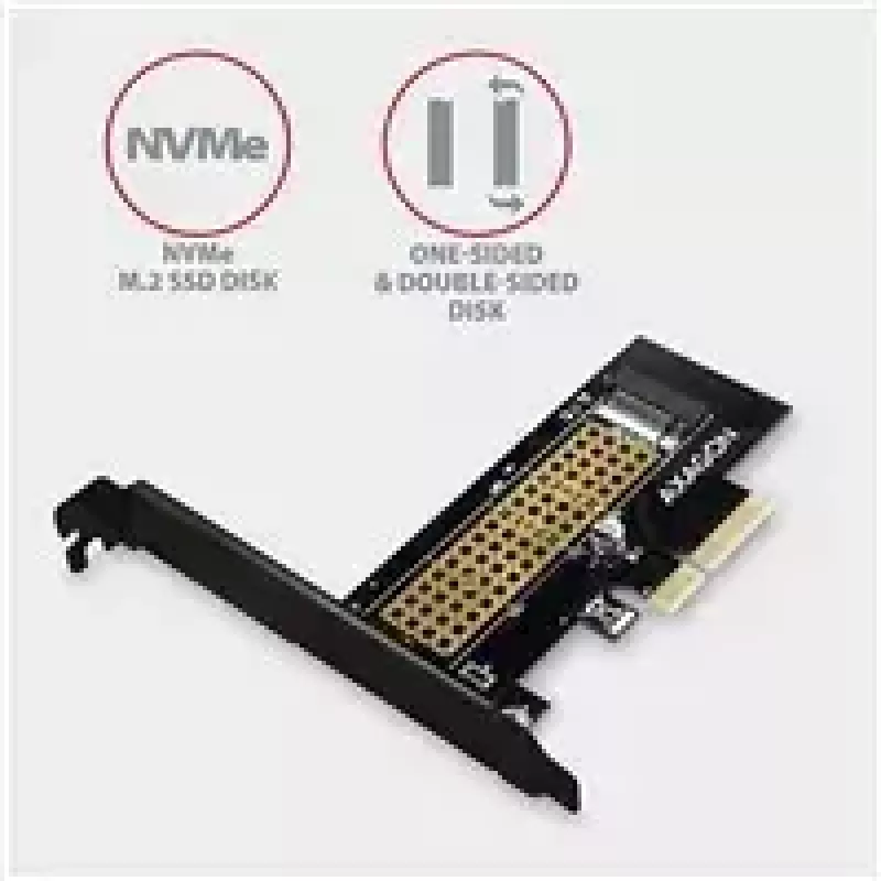 AXAGON ECO PCEM2-N PCIE NVME M.2 Adapter Interner Adapter PCI-Express x4 zum Anschluss einer NVMe M.2 SSD-Festplatte an den Computer
