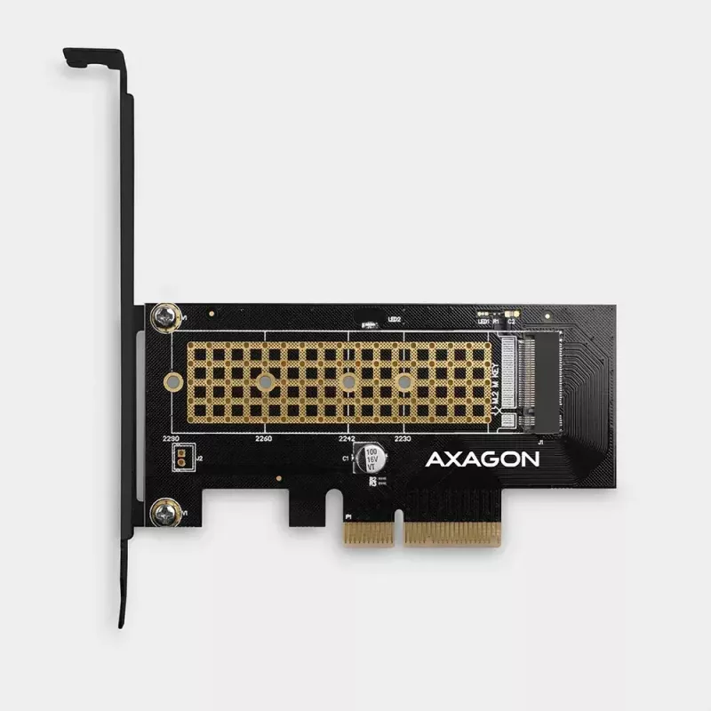 AXAGON ECO PCEM2-N PCIE NVME M.2 Adapter Interner Adapter PCI-Express x4 zum Anschluss einer NVMe M.2 SSD-Festplatte an den Computer