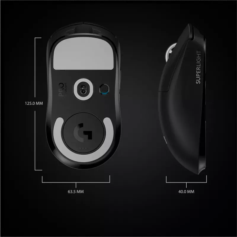 LOGITECH Gaming Maus - Pro X Superlight Wireless - Schwarz