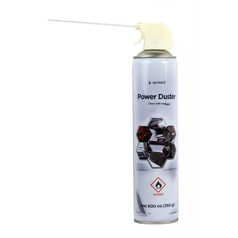 Gembird CK-CAD-FL600-01 Druckluftspray, 600 ml, entzündlich, mit Verlängerungsröhrchen