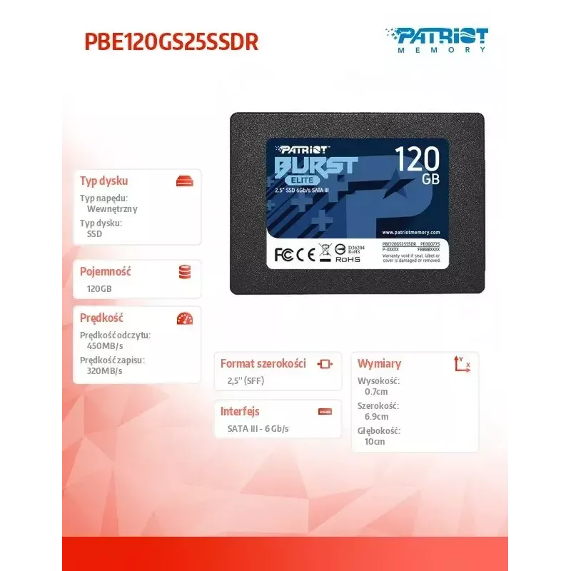 SSD-Laufwerk 120 GB Burst Elite 450/320 MB/s SATA III 2.5