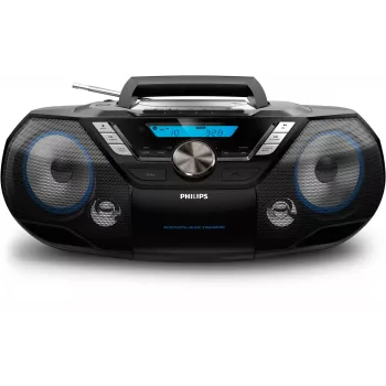 Philips CD Soundmachine AZB798T/12, Analog & digital, DAB, DAB+, FM, Player, CD, CD-R, CD-RW, Schneller Rücklauf, Schneller Vorlauf, Weiter, Zurück, Programm, Wiederholen, Zufallswiedergabe, 12 W