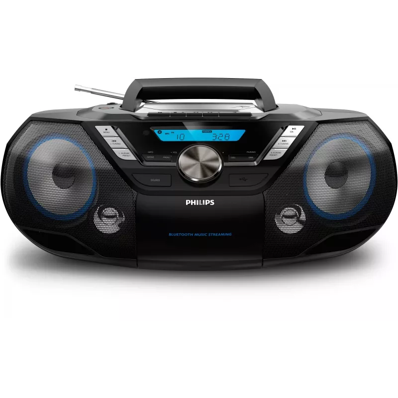 Philips CD Soundmachine AZB798T/12, Analog & digital, DAB, DAB+, FM, Player, CD, CD-R, CD-RW, Schneller Rücklauf, Schneller Vorlauf, Weiter, Zurück, Programm, Wiederholen, Zufallswiedergabe, 12 W