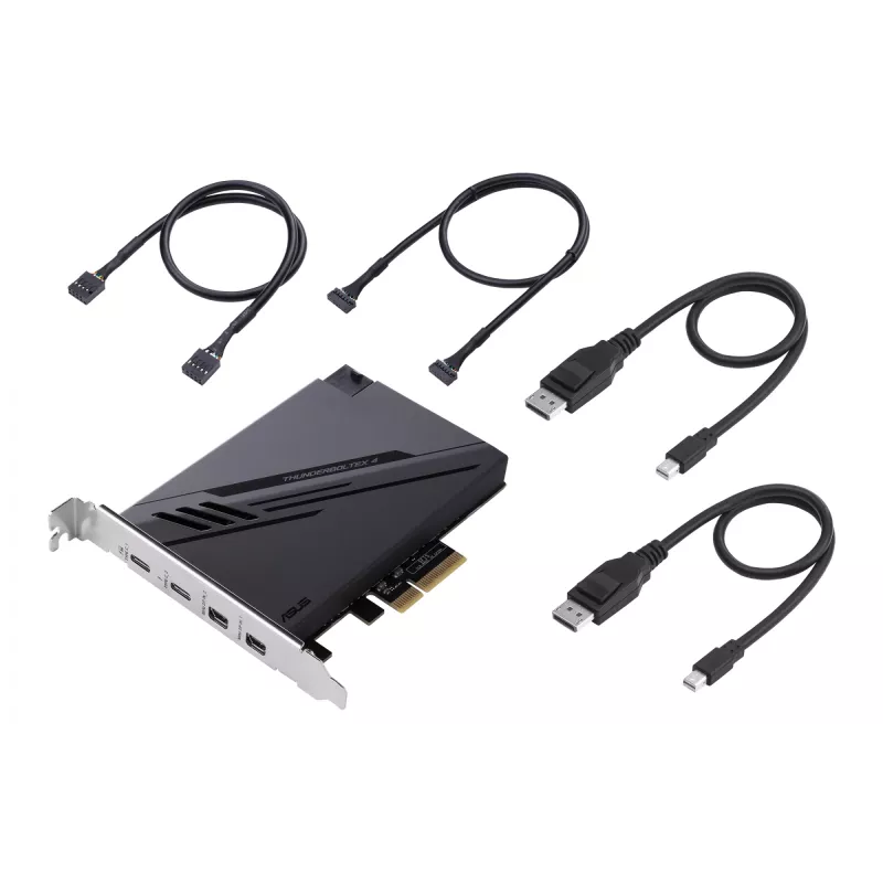 ASUS ThunderboltEX 4 Schnittstellenkarten/-adapter Intern Mini DisplayPort, PCIe, Thunderbolt, USB 2.0, USB 3.2 Gen 2 (3.1 Gen 2)