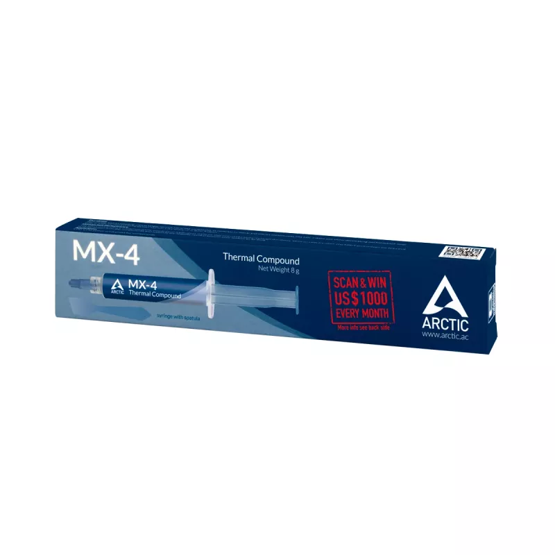 ARCTIC MX-4 Highest Performance Thermal Compound, Wärmeleitpaste, 2,5 g/cm³, Blau, 8 g, 1 Stk., 128 mm