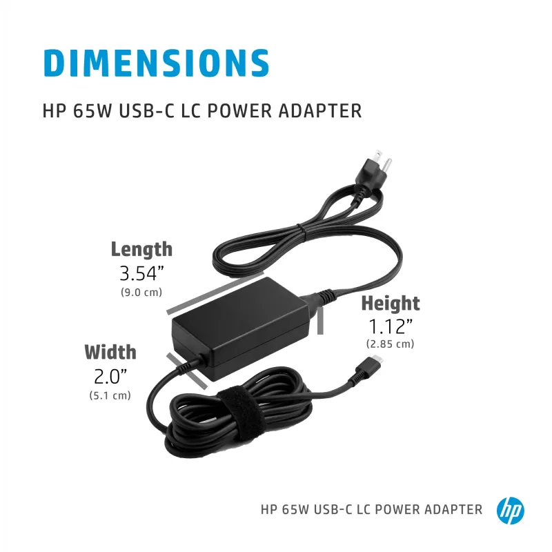 HP 65W USB-C LC Netzteil, Laptop, Innenbereich, 65 W, AC-to-DC, HP, Business