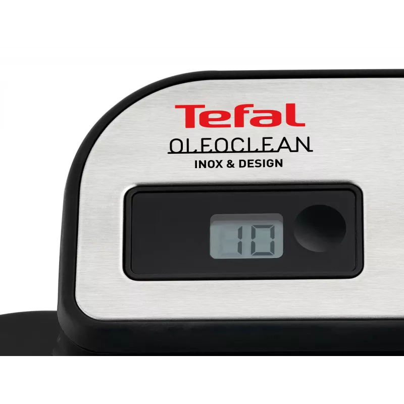 Tefal Oleoclean Pro Inox & Design FR8040 Single 3,5 l 2300 W Schwarz, Edelstahl