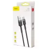 BASEUS geflochtenes Cafule Schnellladekabel - USB Type-A auf Type-C 2A - 3m - Grau/Schwarz (Nylon)