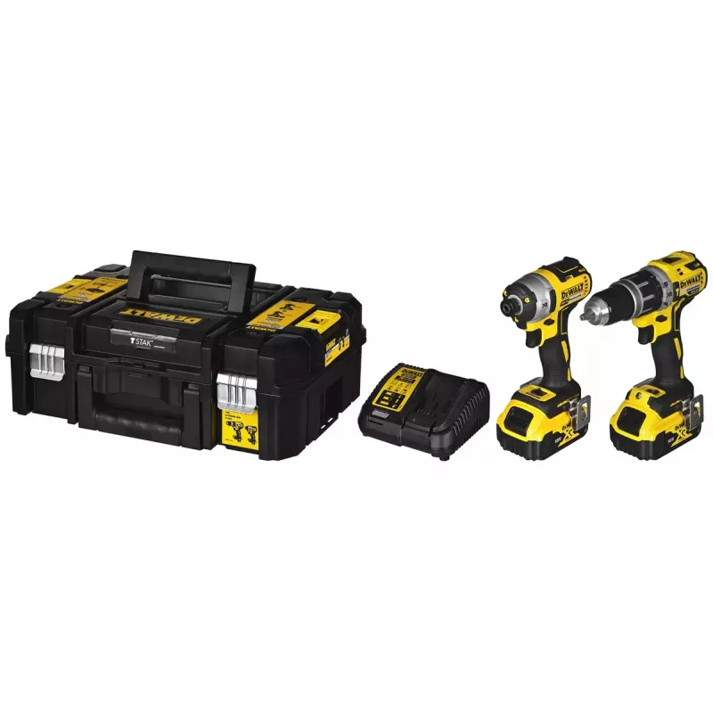 Akku-Kombi-Werkzeugset DeWalt DCK266P2T — 18V, 2×5.0Ah Akkus, Schlagschrauber und Schlagbohrschrauber, Ladegerät, Koffer