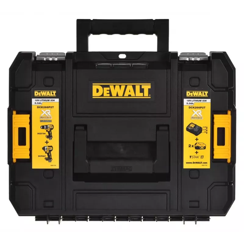 Akku-Kombi-Werkzeugset DeWalt DCK266P2T — 18V, 2×5.0Ah Akkus, Schlagschrauber und Schlagbohrschrauber, Ladegerät, Koffer