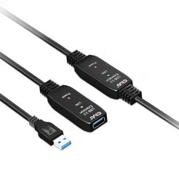 CLUB3D USB 3.2 Gen1 Aktives Repeater-Kabel 10 m / 32.8ft M/F 28AWG