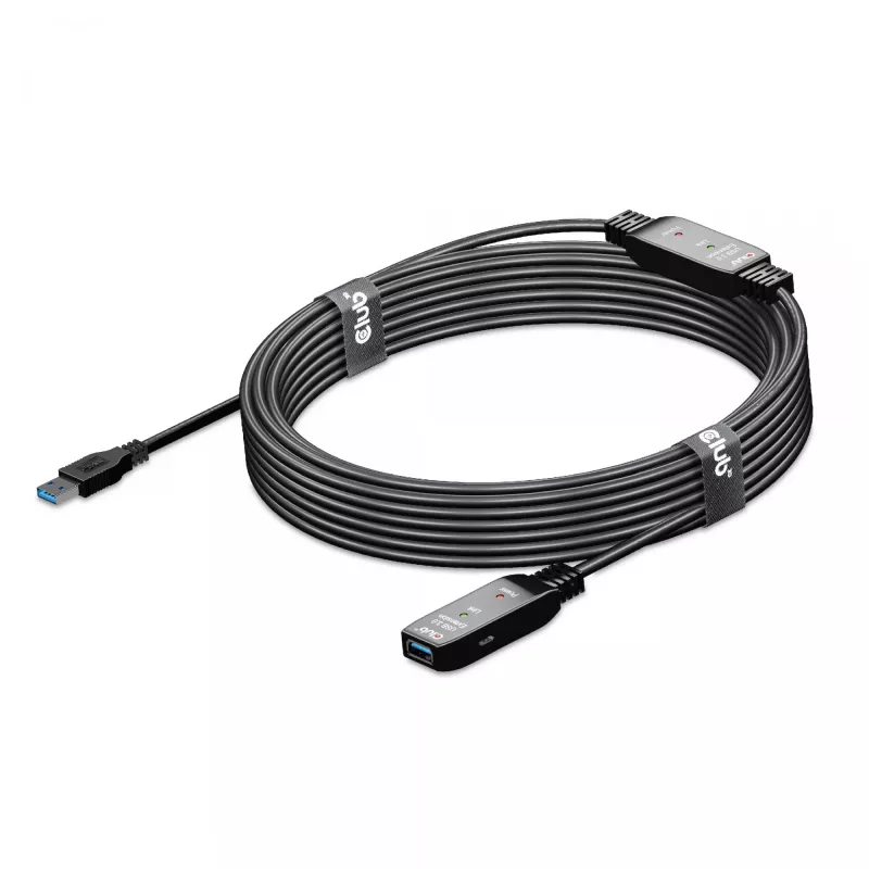 CLUB3D USB 3.2 Gen1 Aktives Repeater-Kabel 10 m / 32.8ft M/F 28AWG