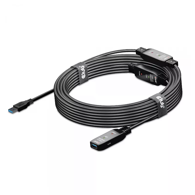 CLUB3D USB 3.2 Gen1 aktives Repeater-Kabel 15 m/ 49.2 ft M/F 28AWG