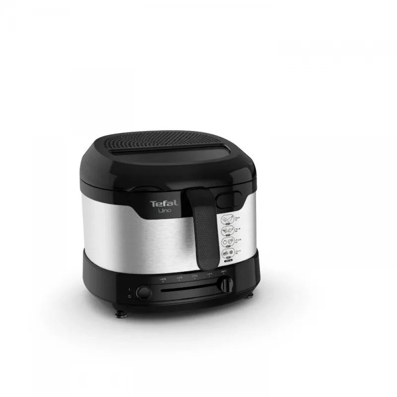 Tefal Uno FF215D Einzel-Fritteuse 1,8 L Standgerät 1600 W Fritteuse Schwarz, Edelstahl