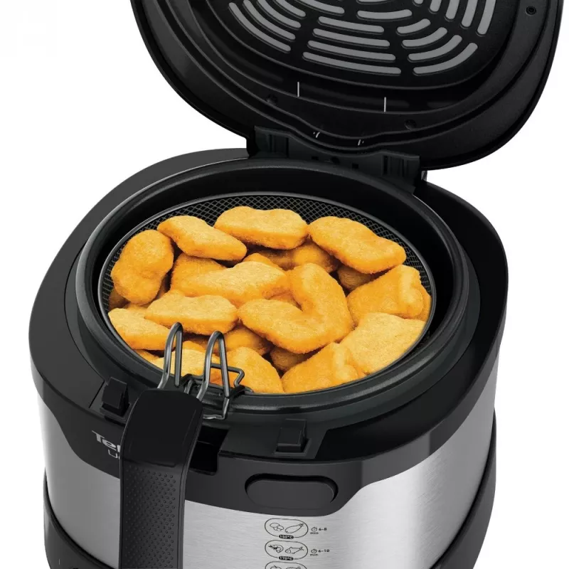 Tefal Uno FF215D Einzel-Fritteuse 1,8 L Standgerät 1600 W Fritteuse Schwarz, Edelstahl