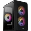 PC-Gehäuse AEROCOOL CS107V2 Mini Tower — Schwarz, microATX/Mini-ITX, 2x120mm Lüfter, 1x3,5 Zoll + 2x2,5 Zoll Einschübe