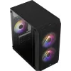 PC-Gehäuse AEROCOOL CS107V2 Mini Tower — Schwarz, microATX/Mini-ITX, 2x120mm Lüfter, 1x3,5 Zoll + 2x2,5 Zoll Einschübe