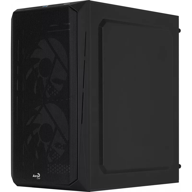 PC-Gehäuse AEROCOOL CS107V2 Mini Tower — Schwarz, microATX/Mini-ITX, 2x120mm Lüfter, 1x3,5 Zoll + 2x2,5 Zoll Einschübe