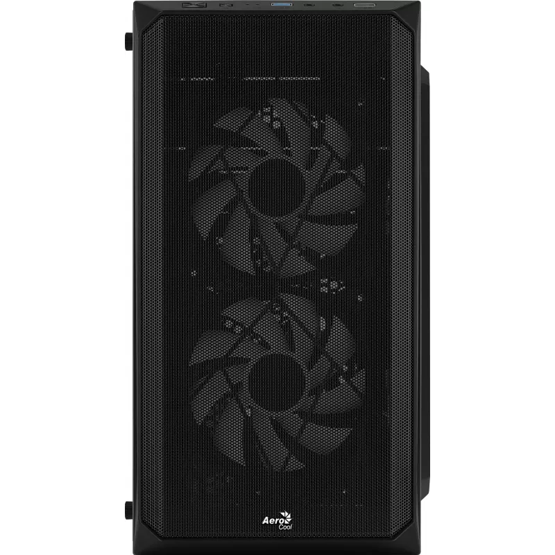PC-Gehäuse AEROCOOL CS107V2 Mini Tower — Schwarz, microATX/Mini-ITX, 2x120mm Lüfter, 1x3,5 Zoll + 2x2,5 Zoll Einschübe