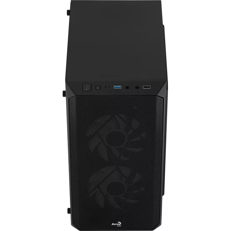 PC-Gehäuse AEROCOOL CS107V2 Mini Tower — Schwarz, microATX/Mini-ITX, 2x120mm Lüfter, 1x3,5 Zoll + 2x2,5 Zoll Einschübe