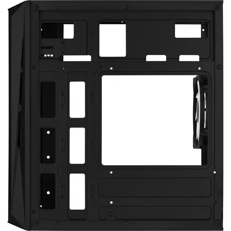 PC-Gehäuse AEROCOOL CS107V2 Mini Tower — Schwarz, microATX/Mini-ITX, 2x120mm Lüfter, 1x3,5 Zoll + 2x2,5 Zoll Einschübe