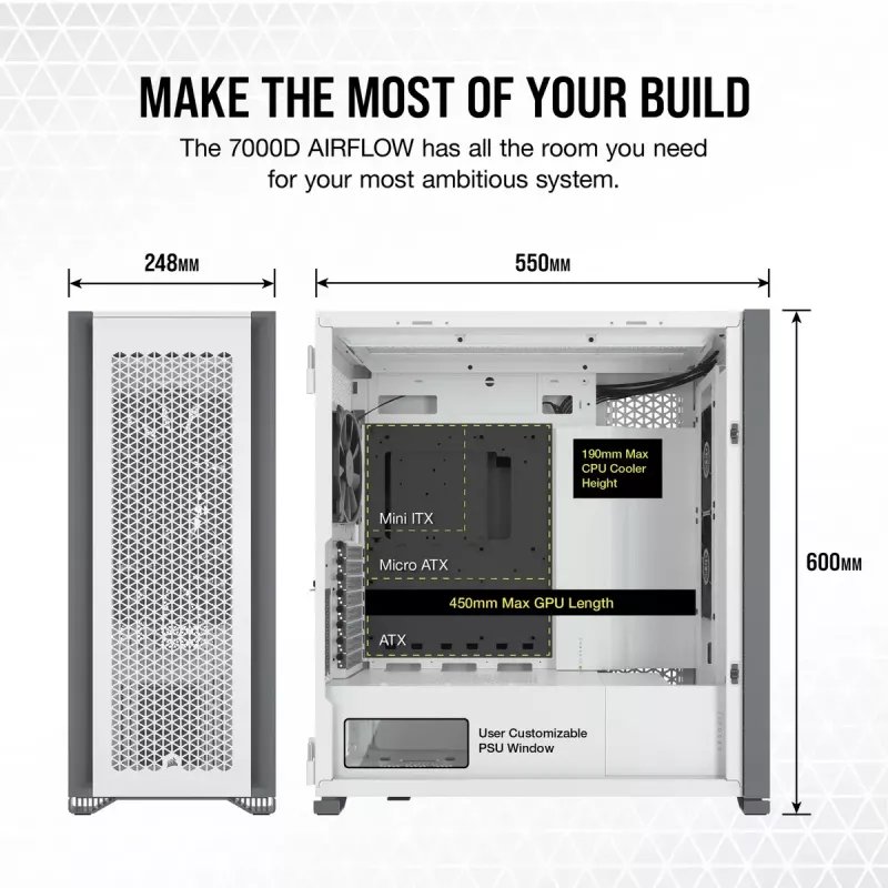 PC-Gehäuse Corsair 7000D AIRFLOW Full Tower Weiß