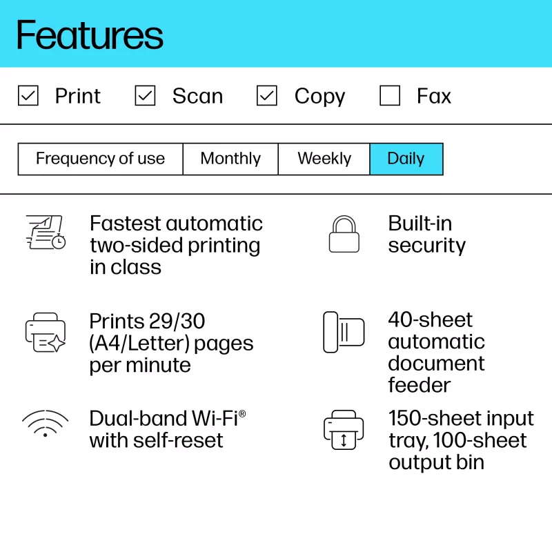 Multifunktions-Laserdrucker HP LaserJet MFP M234sdw — Mono A4, 29 ppm, Duplex, Wi‑Fi, Ethernet
