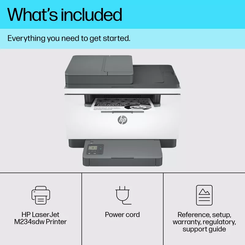 Multifunktions-Laserdrucker HP LaserJet MFP M234sdw — Mono A4, 29 ppm, Duplex, Wi‑Fi, Ethernet