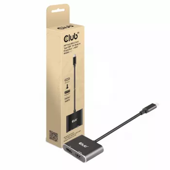 CLUB3D MST-Hub USB3.2 Gen2 Type-C(DP Alt-Mode) auf DisplayPort + HDMI 4K60Hz M/F