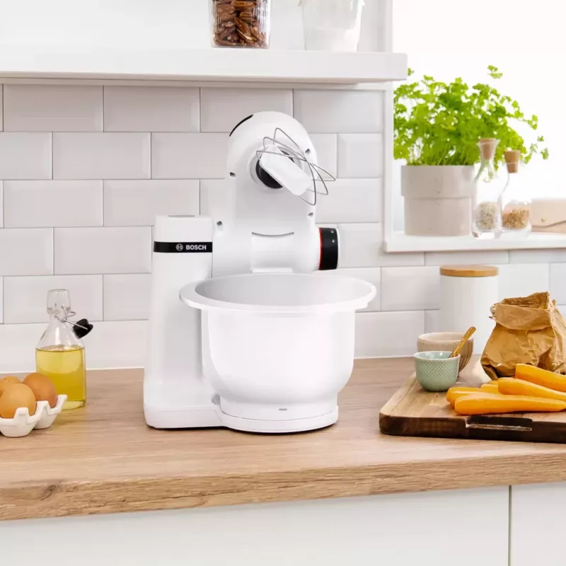 Küchenmaschine Bosch Serie 2 MUMS2AW00 — 700 W, 3,8-L-Schüssel, 4 Geschwindigkeiten, weiß