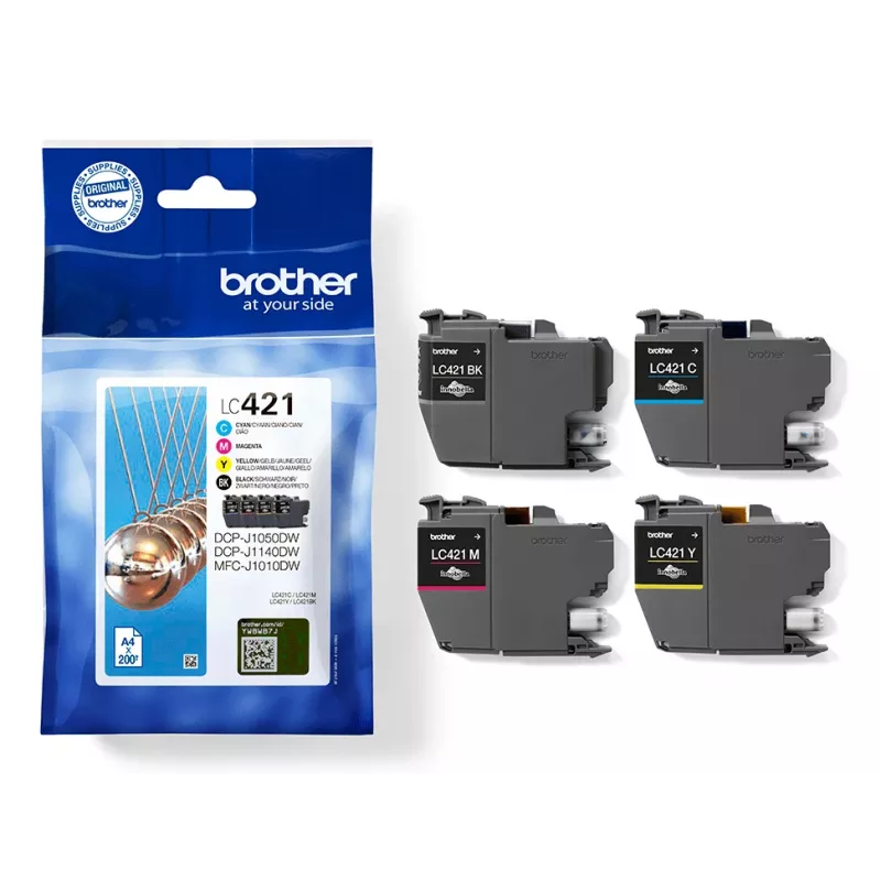 Brother LC421VALDR Original-Tintenpatrone 4 Stk. Schwarz, Cyan, Magenta, Gelb