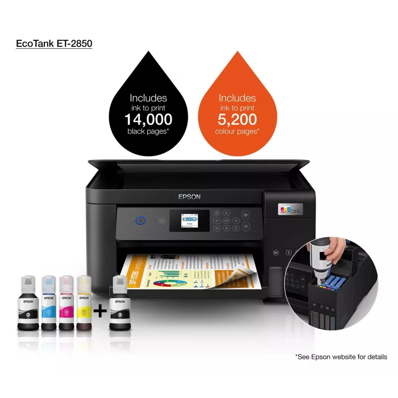 Epson EcoTank ET-2850 A4 Multifunktions-WLAN-Tintentankdrucker