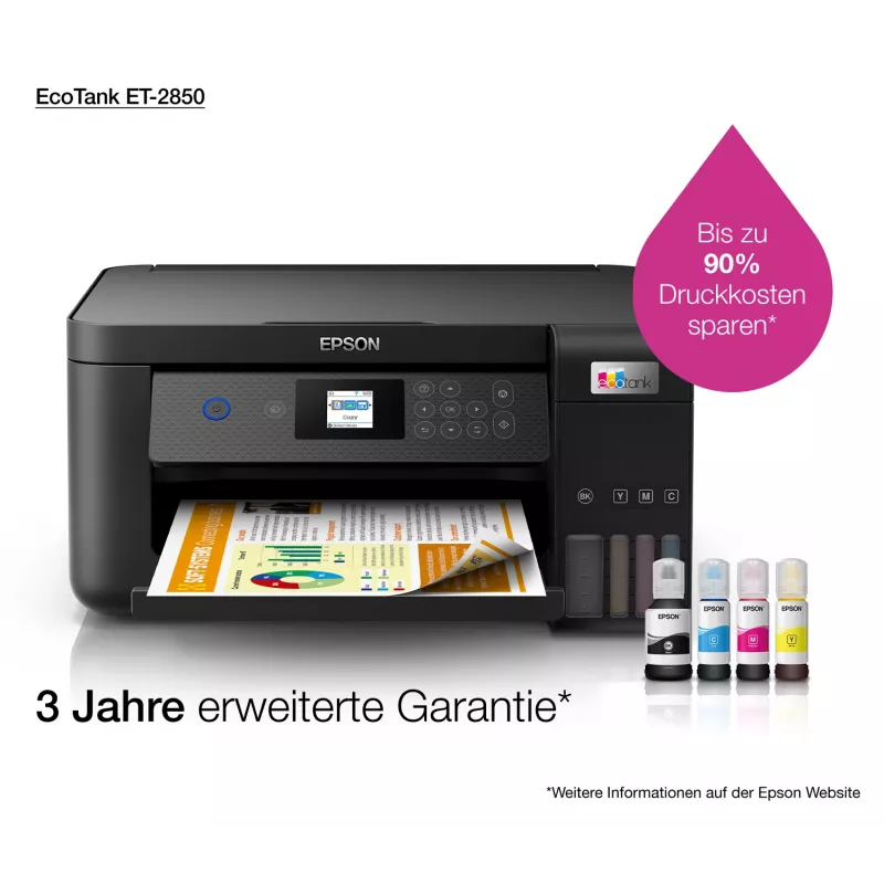 Epson EcoTank ET-2850 A4 Multifunktions-WLAN-Tintentankdrucker