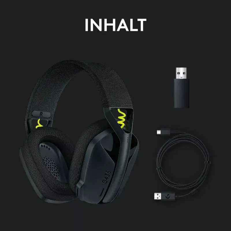 LOGITECH G435 Lightspeed Wireless Gaming Headset - Schwarz